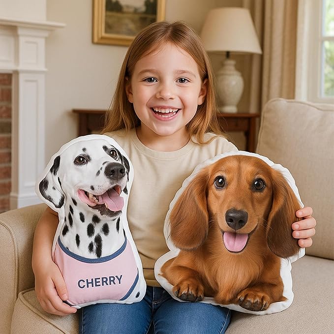 LOVELYPOD Personalized Pet Photo Pillow, Custom Dog Picture Pillow, Pet Lover Gifts, Custom Cat Cushion Pillows, Personalized Photo Gift, Cat Mom Gifts