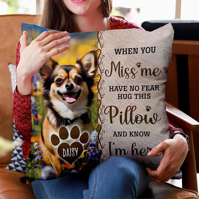 Custom Pet Memorial Throw Pillow (Insert Included), Photo Pillow, Dog Memorial Gifts For Loss Of Dog, Pet Loss Gifts Sympathy Gifts For Pet, Pillow Pet Dog, Pet Memorial Pillow Cover, Square Pillows