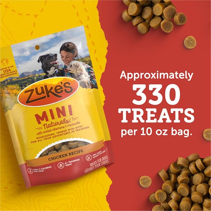Zukes, Treats Mini Naturals Chicken Recipe, 6 Ounce