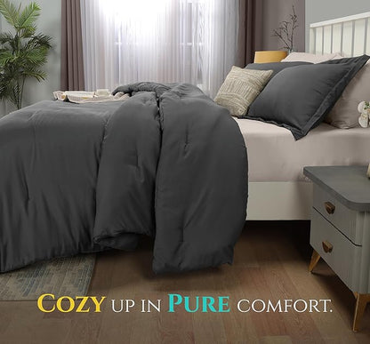 King Comforter Set 3 Piece Grey by Utopia Bedding, Comforters King Size, Bedding Comforters Sets, Down Alternative Soft Bed Set, 1 Comforter (90 x 102 inches) 2 Pillow Shams (20 x 36 inches)