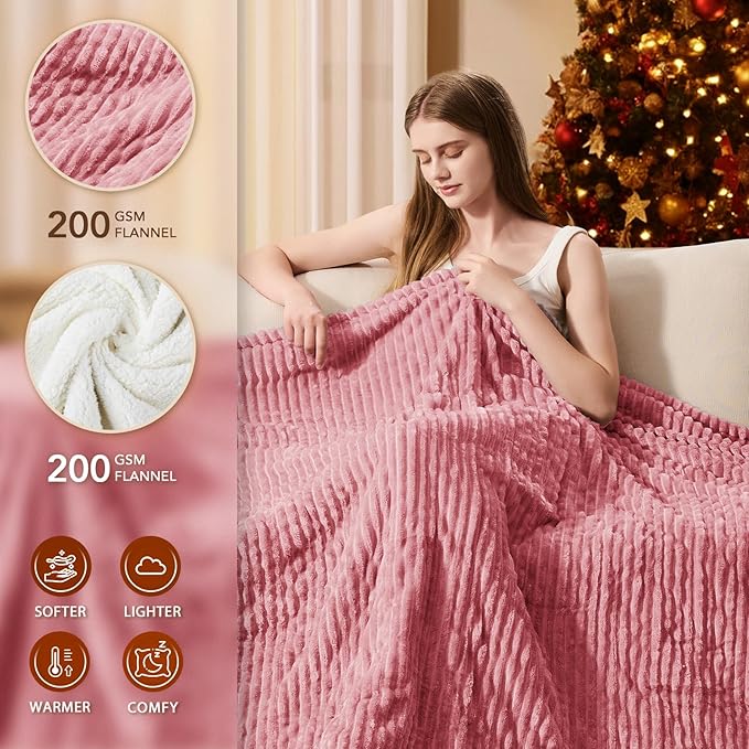 Homemate Electric Heated Blanket Full Size - 72"x84" Heating Blanket Full Size 1/2/4/6/8 Hours Auto-Off 10 Heat Level Over-Heat Protection Soft Flannel Sherpa ETL Certification