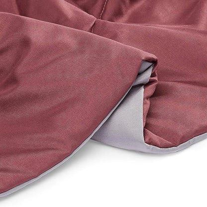 Amazon Basics Reversible Lightweight Microfiber All Season Comforter Blanket, Twin/Twin XL, Burgundy/Grey