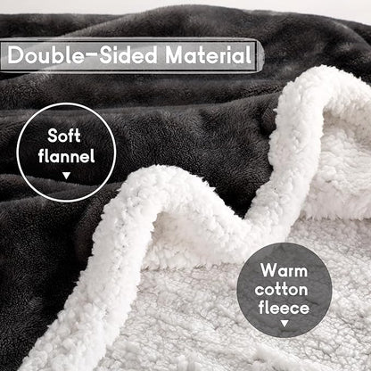 Heated Blanket Electric Blanket Full Size 72''x84'' with 9 Heating Levels, 1-10 Hour Auto Shut Off, Machine Washable, Flannel & Sherpa Soft Warming Blanket for Couch, Bed, Office - Dark Grey