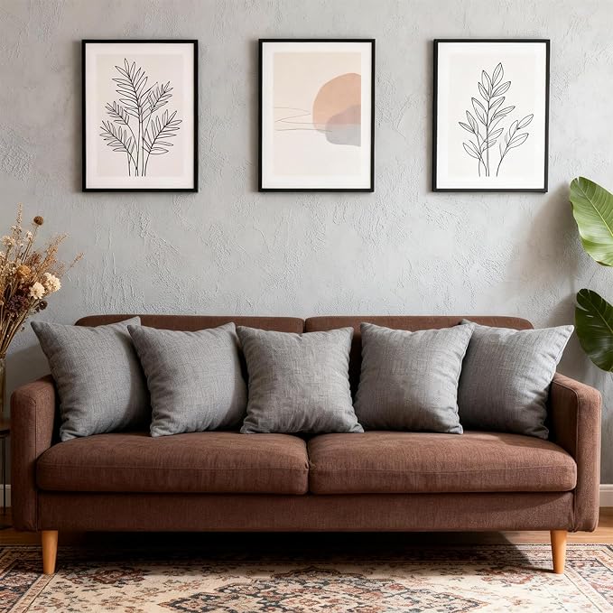 Decorative Couch Pillow Covers SofaThrow pillows with inserts included Bohemian-Style Country Cushion Cover Suitable for Beds, Sofas, Living Rooms, and Home Decor 2pack 18X18 inch.(Nordic Grey)
