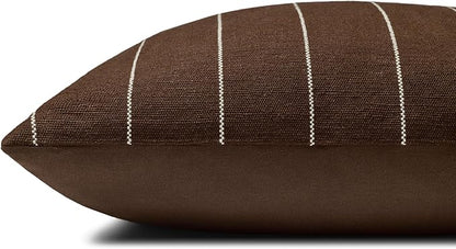 Loloi Amber Lewis Keisha Collection PAL0046 Chocolate/Natural 18'' x 18'' Cover w/Down Pillow