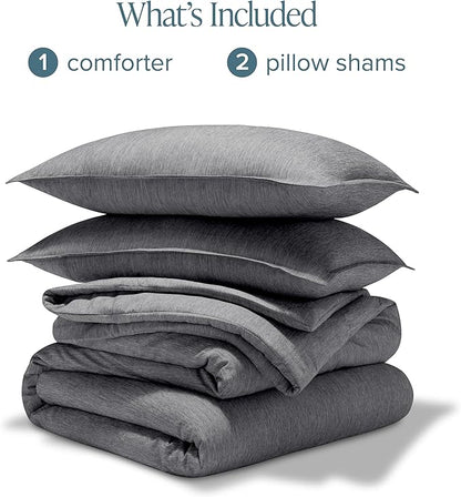 Bare Home Comforter Set - Queen Size - Ultra-Soft - Goose Down Alternative - Premium 1800 Series - All Season Warmth Comforter (Queen, Heathered Charcoal)