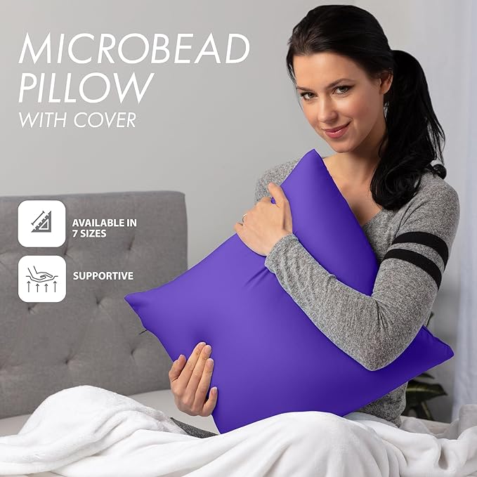 PILLOWY 12x20 Throw Pillowcase (Cover Only) -85/15 Nylon, Spandex - Luxurious, Silky, Stretchy & Soft - 1Pcs Solid Color - A Perfect Choice for Couch Chairs Sofa Bed Adult/Kids Bedroom, Dark Lavendar
