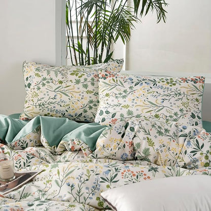 King Comforter Set Floral Soft Cute Floral Bedding Comforter Sets Garden Style Red Flower Print Botanical Flowers Comforter Set King for All Seasons 1 Comforter and 2 Pillowcases
