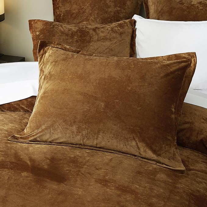 Ivellow Crushed Velvet Comforter Set King Lightweight Comforter 5pcs Ultra Soft Breathable Bedding Set Luxury Cozy Flannel Comforter King Size (1 Comforter,2 Pillow Shams, 2 Euro Shams)