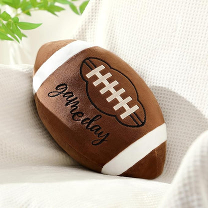 Yousoontic Football Plush Throw Pillow 11.8 Inch Fluffy Durable Stuffed Football Pillow for Room Decoration Cute Rugby Shaped Cushions for Bedroom Nursery Room Decoration Soft Sports Ball