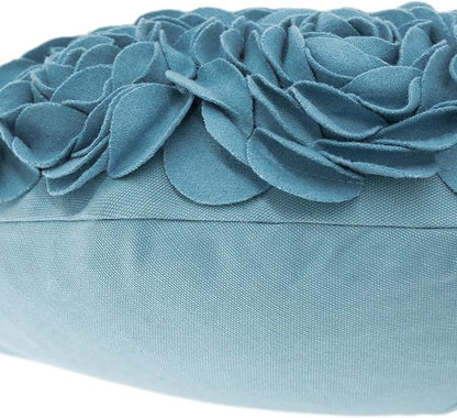 JWH Valentine's Day Throw Pillow Covers Decorative Flower Accent Pillow Cases Heart Shaped Cushion for Couch Living Room Bed Chair 14 x 16 Inches Teal Blue