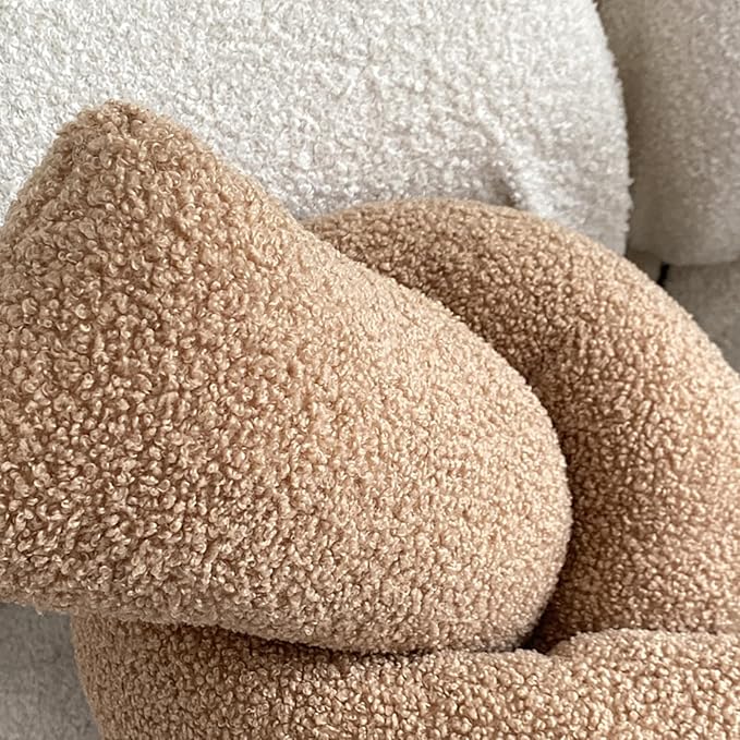 Khaki Knot Pillow Long Shaped Soft Knot Plush Pillow Cushion Home Decoration Throw Pillows for Sofa Bedroom Car Office Gift