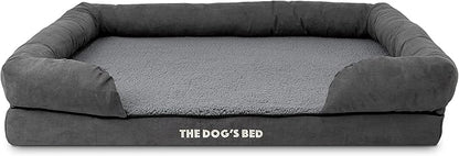 The Dog’s Bed Replacement Outer Cover, Plush Fabric, Grey Plush, XL