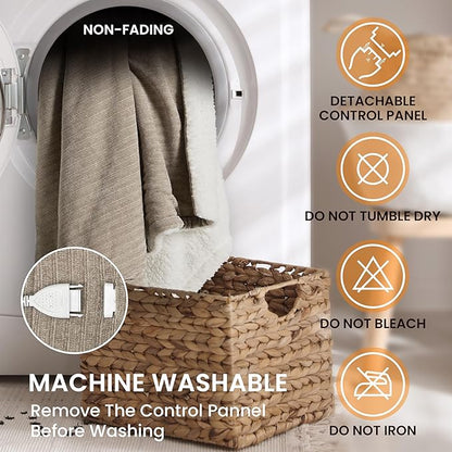 Heated Throw Blanket, 50"x60"Ultra Soft Cozy Chenille Electric Blanket with 10 Heating Levels & 2-10H Auto-Off, Fasting Heating for Couch/Bed, ETL Certified, Machine Washable(Khaki)