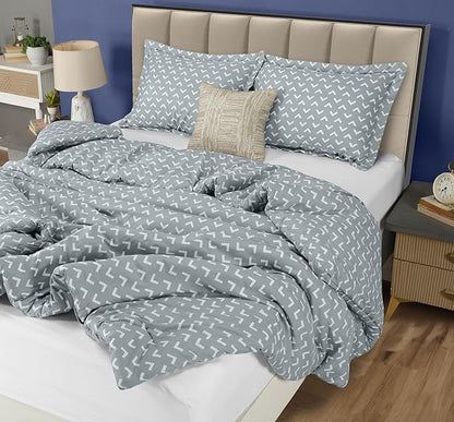 Queen Comforter Set 3 Piece Arrow White by Utopia Bedding Printed Comforters Queen Size Bedding Comforters Set Down Alternative Soft Bed Set 1 Comforter(88 x 88 inches) 2 Pillow Shams(20 x 26 inches)