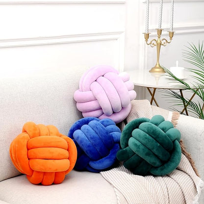 Petrella Knot Pillow Ball Round Throw Pillows Home Decor Cushion Decorative Aesthetic Throw Pillows，Purple 11inch