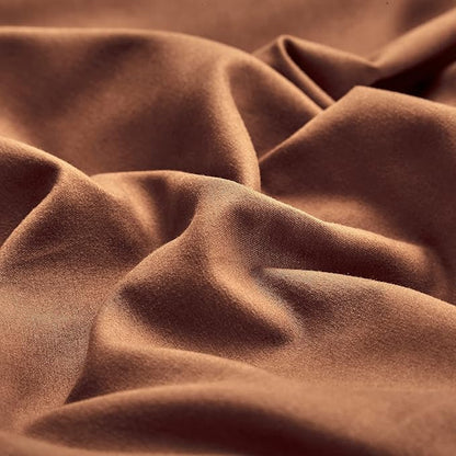 CLOTHKNOW Brown Full Size Comforter Sets Pumpkin Bedding Comforter Sets Soft All Season Caramel Orange Terracotta Comforter with 2 x Pillow Cases