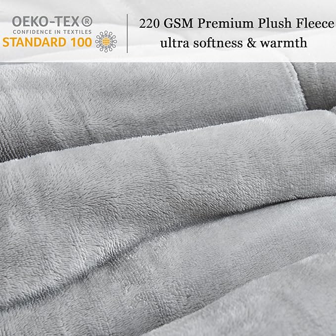 Faux Fur Comforter Set, Ultra Soft Warm Plush Velvet Comforter, Fluffy Fuzzy Fleece Bedding Comforter Sets for Fall Winter, No Shedding, 3PC, Queen Size, Light Grey