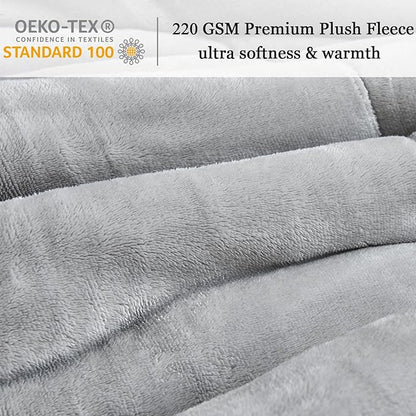 Faux Fur Comforter Set, Ultra Soft Warm Plush Velvet Comforter, Fluffy Fuzzy Fleece Bedding Comforter Sets for Fall Winter, No Shedding, 3PC, Queen Size, Light Grey