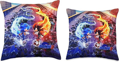 Sonic The Hedgehog 3 - Sonic VS Shadow Throw Pillow