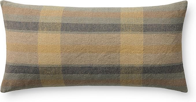 Loloi Chris Loves Julia Andi Collection PCJ0034 Yellow/Blue 12'' x 27'' Cover Only Pillow