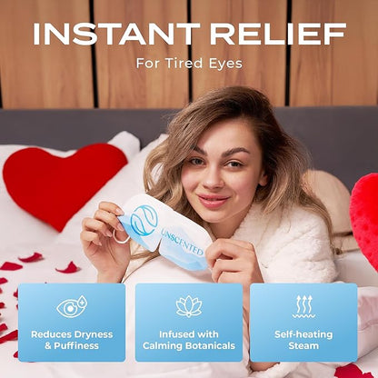 Body Restore Heated Eye Mask for Dry Eyes 5 Pack – Self Heating Warm Compress, Valentines Day Gifts for Her and Him, Birthday Gifts for Women and Men, Stye Eye Treatment, Relaxation – Unscented