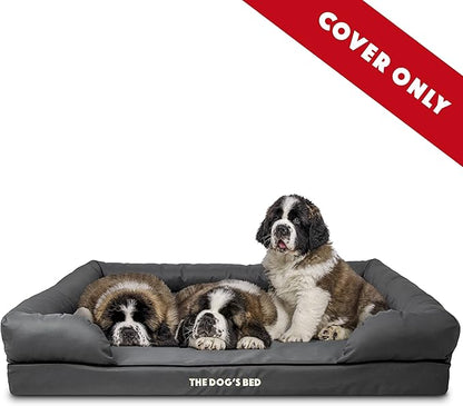 The Dog’s Bed Replacement Outer Cover, Oxford Fabric, Grey with Black Trim, XXL