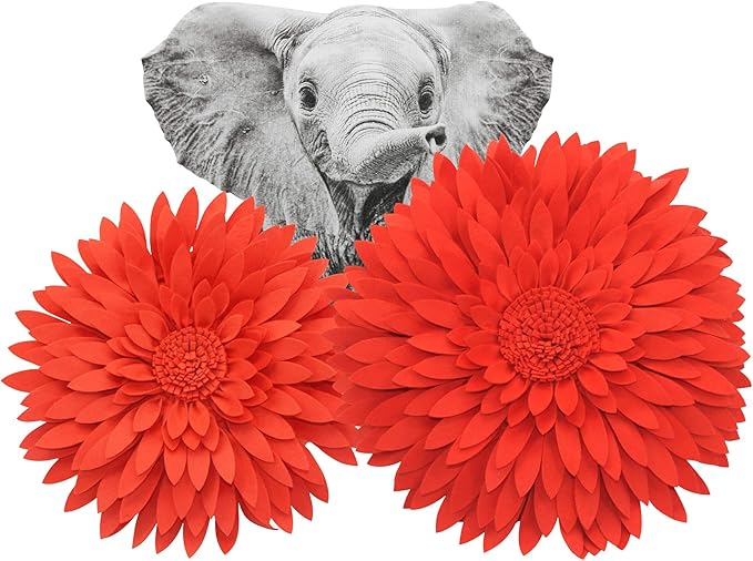 Contempo Lifestyles 3D Daisy & Sunflower Decorative Pillow - Couch & Bed Flower-Shaped Pillow, Coral - Gift for Her