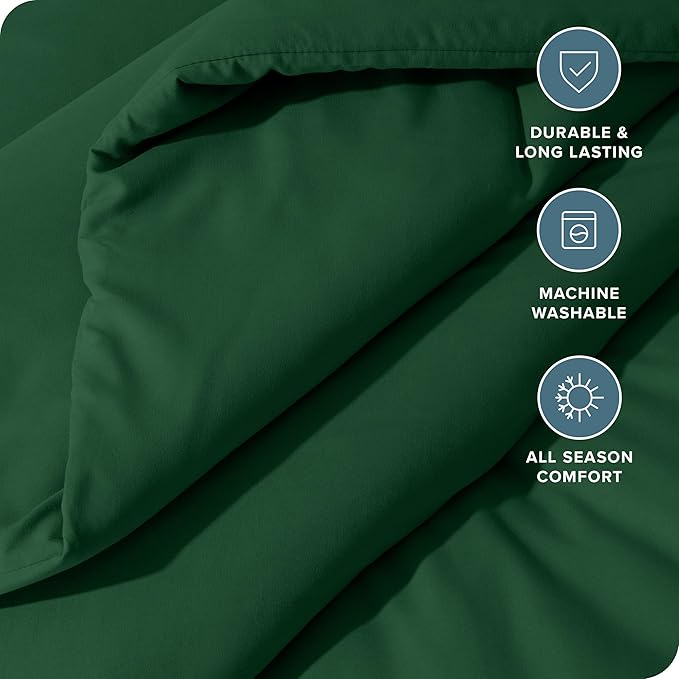 Bare Home Comforter Set - Queen Size - Ultra-Soft - Goose Down Alternative - Premium 1800 Series - All Season Warmth Comforter (Queen, Forest Green)