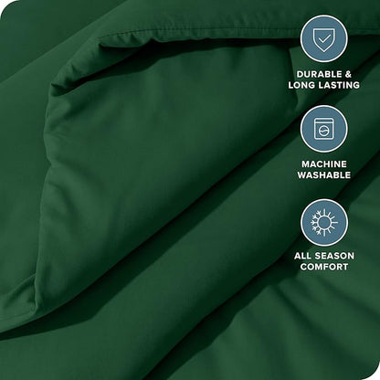 Bare Home Comforter Set - Twin/Twin Extra Long - Ultra-Soft - Goose Down Alternative - Premium 1800 Series - All Season Warmth Comforter (Twin/Twin XL, Forest Green)