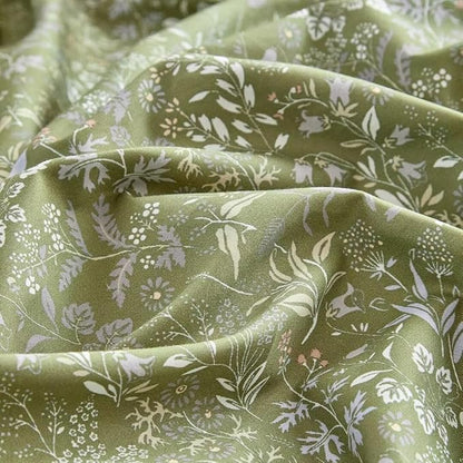 MKXI Vintage Style Comforter Set Full Size Wildflower Comforter Set Floral Bedding Set Green Floral Duvet Comforter Microfiber Bed Set Soft Reversible Farmhouse Comforter Army Green