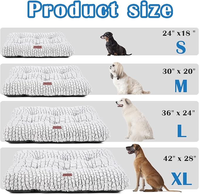 ULIGOTA Plush Dog Bed Soft Crate Pad for Cat Fully Machine Washable Anti-Slip Mat for Kennel (X-Large)
