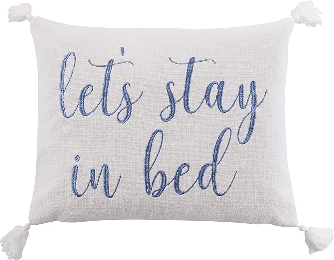 Levtex Home Villa Lugano Bennett - Decorative Pillow (14 x 18in.) - Stay in Bed - Blue and White