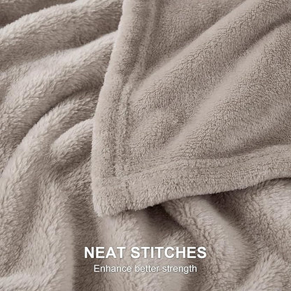 Hansleep Fleece Mocha Brown Twin Blanket, Soft Flannel Fuzzy Plush Cozy Blanket for All Seasons, Mocha Brown, Twin 60x80 Inches