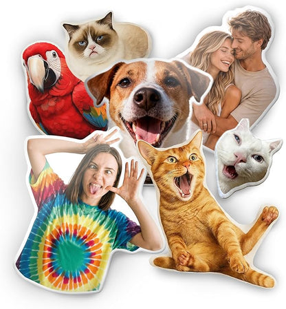 Custom Pet & Person Pillow with Photo – Personalized Dog, Cat & Funny Couple Photos, Room Decor, Boyfriend & Girlfriend, Soft Anime Body Decorative Pillow.