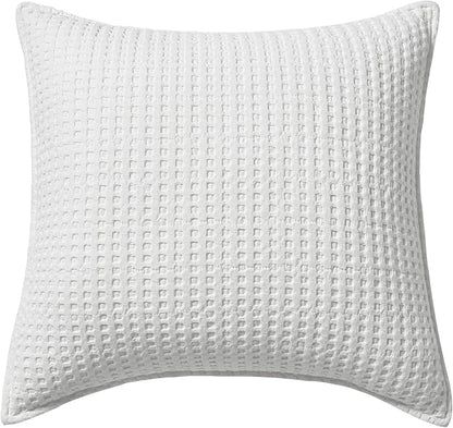 Levtex Home - Mills Waffle - Decorative Pillow - Poly Filled - Bright White - Sham Size (20 x 20in.)