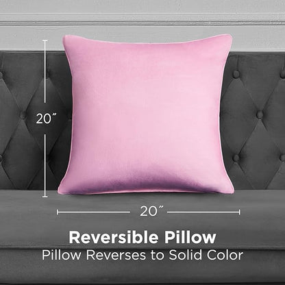 Juicy Couture Decorative Accent Throw-Pillows, 20"x20", Lattice Rose Pink