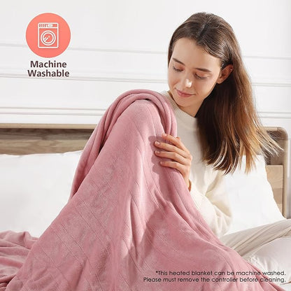 Heated Blanket Full Size Electric Blanket 72" X 84" with 5 Heating Levels & 10 Hours Auto Off, Double-Sided Premium Flannel Heating Blanket, ETL & FCC Certified, Machine Washable, Warm Gift