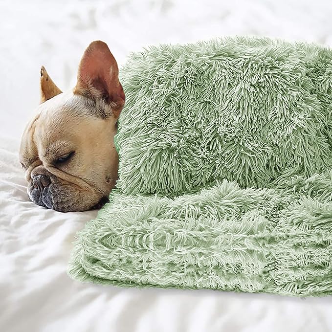 Pet Dog Bed Blankets, Fluffy Fleece Dog Throw Blankets Sleep Mat,Soft Puppy Blankets Cat Kitten, S M L XL,Fuzzy Reversible Sherpa Blanket for Bed, Couch, Sofa, Travel,Washable & Lightweight