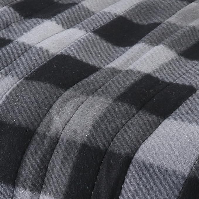 Electric Heated Blanket Full Size 72"x84",Fast Heating, Soft Fleece for Bed & Sofa, 10 Hs Auto Off & 4 Heating Levels, Machine Washable, Gifts for Grandma & Family-Plaid Pattern, Dark Gray
