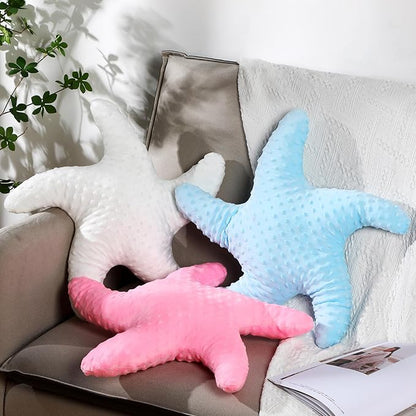 Fumete Starfish Pillow Beach Starfish Shaped Throw Pillows 20'' Stuffed Animal Cute Plush Coastal Decor Ocean Star Pillow Plush Cushion for Bedroom Living Room Sofa Couch(Pink White Blue,3 Pcs)