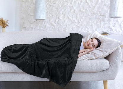Utopia Bedding Fleece Blanket California King Size Black 300GSM Luxury Fuzzy Soft Anti-Static Microfiber Bed Blanket (102x96 Inch)