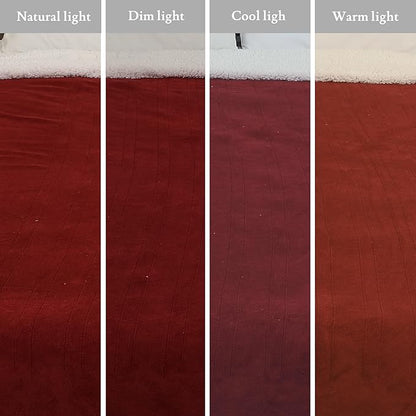 Electric Heated Blanket 72"x84" Full Size Flannel & Sherpa - 4 Heat Settings & 10H Auto Shut Off for Safe Overnight Use, Fast Heating, Machine Washable for Bed, Couch, Office - Red