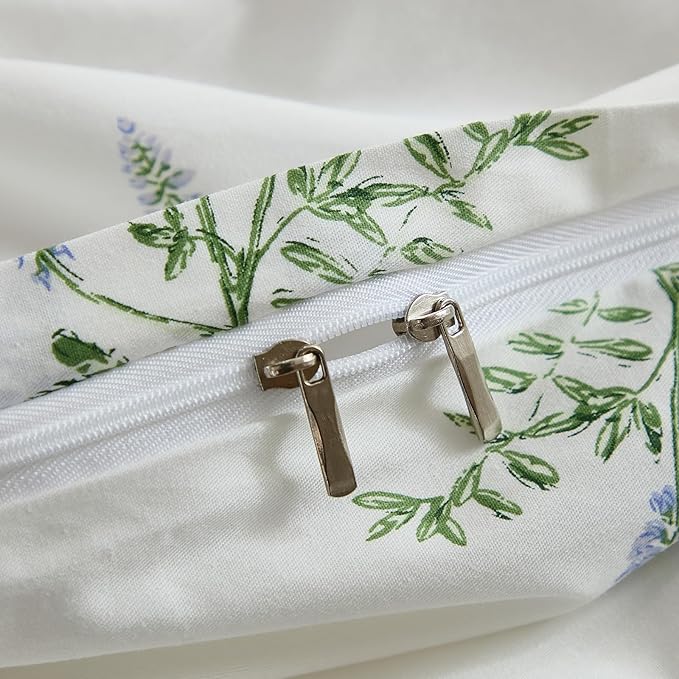 Floral Comforter Set King Size 100% Cotton Bedding Sets Garden Flowers Printed Breathable Soft Comforter 3Pcs Reversible Botanical Flowers Comforter