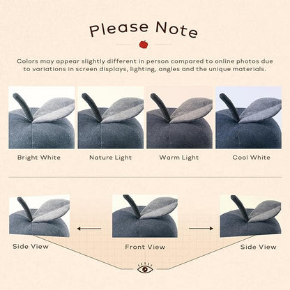 Ashler Apple Shaped Throw Pillow, Unique Denim Blue Throw Pillow, Cute Apple-Shaped Cushion, Fun Home Decor for Sofa, Chair, Bedroom, Jeans Blue, 11x9.5IN