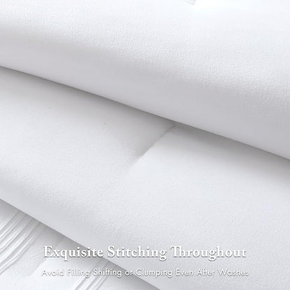 Madison Park Essentials Striped Comforter Set Cal King, 7 Pieces Modern Minimalist Jacquard Bedding Set for All Season, Bed in A Bag with Sheet Set and Soft Brushed Reverse, Lightweight White