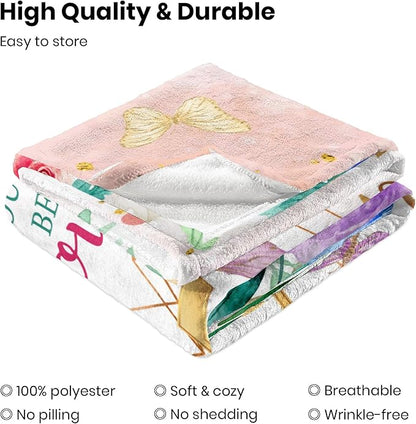 ZWERIVP 55th Birthday Gift for Women, 55 Birthday Gifts for Woman, 55th Bday Decorations for Women, 1970 Present for Woman, 55yr Female Bday Throw Blanket 60"X50"