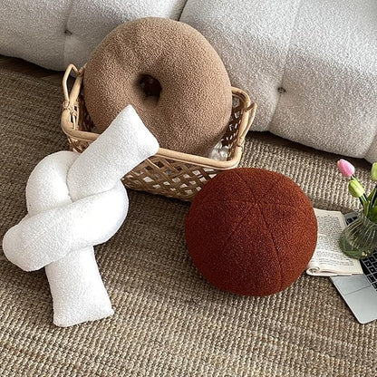 White Knot Pillow Long Shaped Soft Knot Plush Pillow Cushion Home Decoration Throw Pillows for Sofa Bedroom Car Office Gift