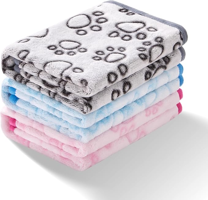 Stuffed 3pcs Premium Soft Dog Blankets for Small Dogs, Cat Blanket Calming Washable for Bed Couch Crate Protection Cover, Dog Puppy Kitten Essentials Christmas Dog Gifts, 24 * 32 inches