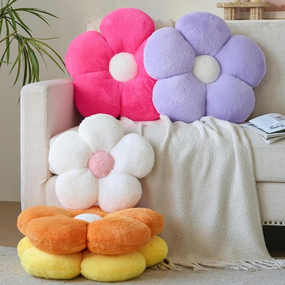 Zlgkjk Flower Pillows, Decorative Throw Pillow with Soft Plush for Couch Bed, Cute Daisy Pillow Cushion Home Decor Floral Throw Pillow (Lavender Purple, 19.6 Inches)
